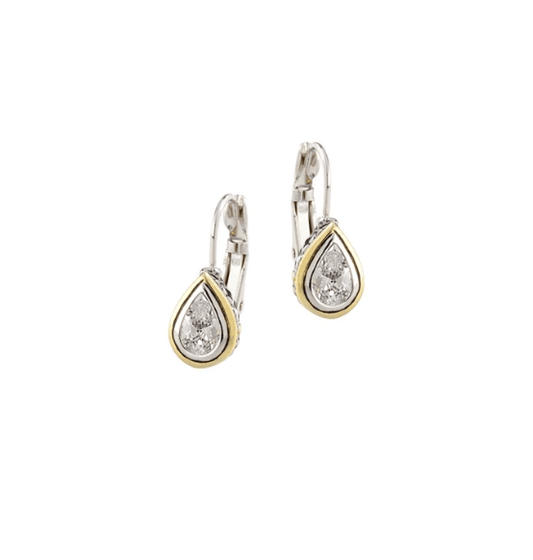 Beijos 8x5mm CZ Pear Shape Bezel Set Earrings F5021 - AF00 - She Chester