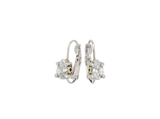 Beijos 8x5mm CZ Pear Shape Prong Set Earrings F5025 - AF00 - She Chester