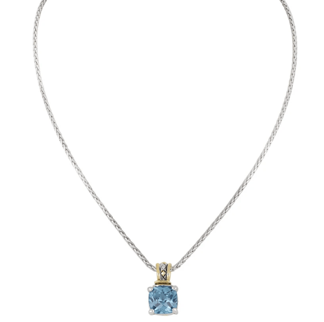Beijos Cor 10x10mm Cushion Cut Pendant Necklace K5246 - A603 - She Chester