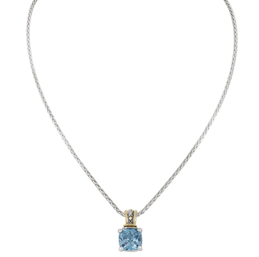 Beijos Cor 10x10mm Cushion Cut Pendant Necklace K5246 - A603 - She Chester
