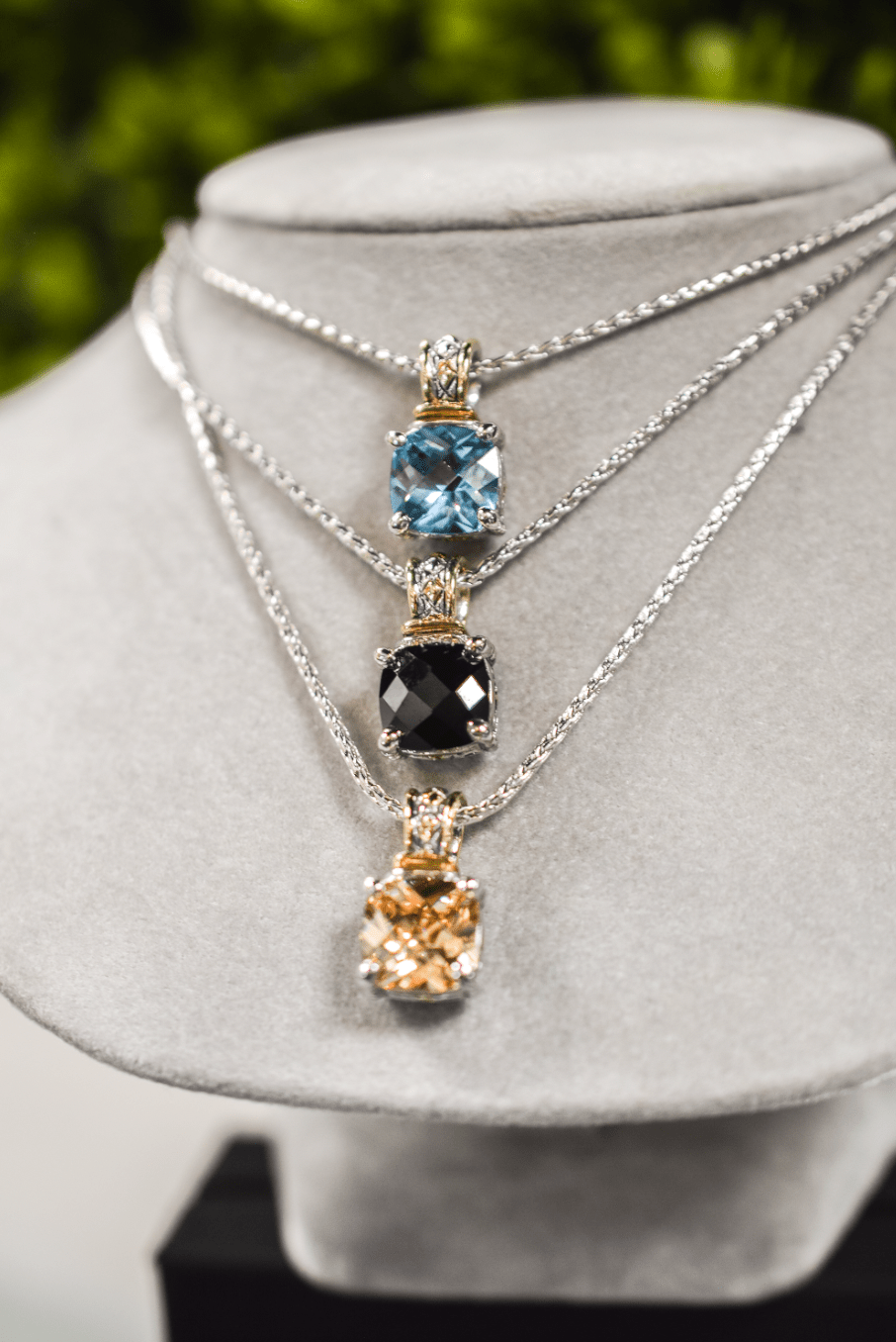 Beijos Cor 10x10mm Cushion Cut Pendant Necklace K5246 - A603 - She Chester
