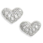 Ari Pave Crystal Heart Rhodium Earrings