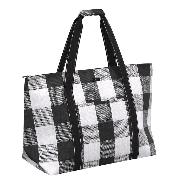 Black Check On Holiday XL Shoulder Bag - She Chester