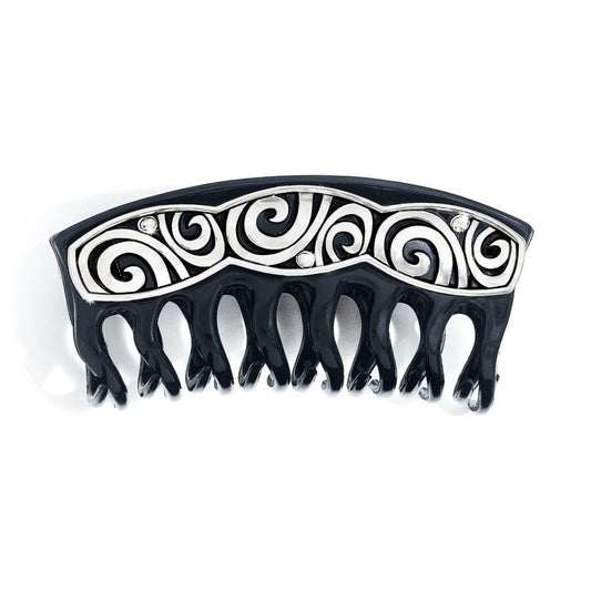 Black London Groove Large Hair Clip - J81833 - She Chester
