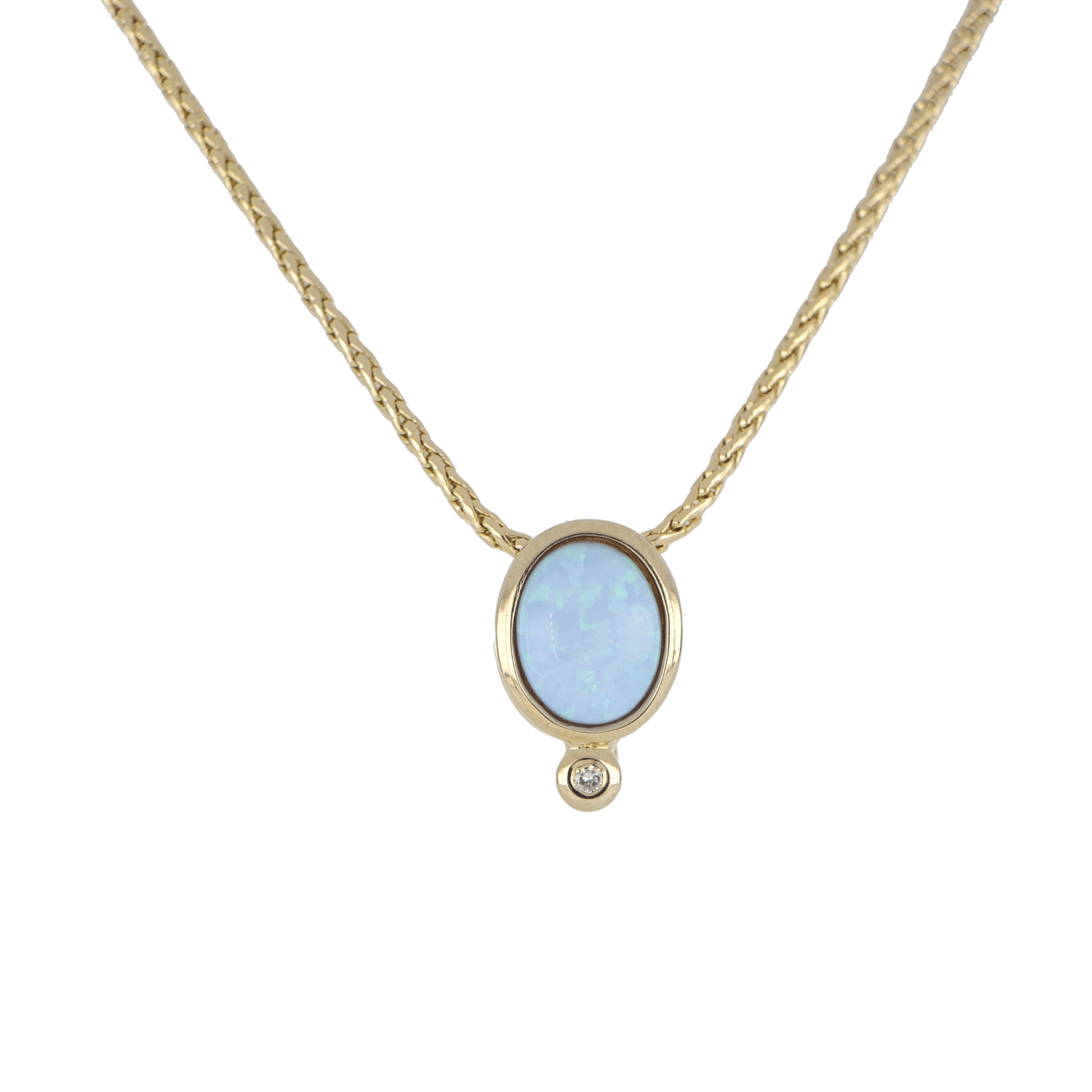 Blue Opal Diamond Pendant K5572 - G6F3 - She Chester