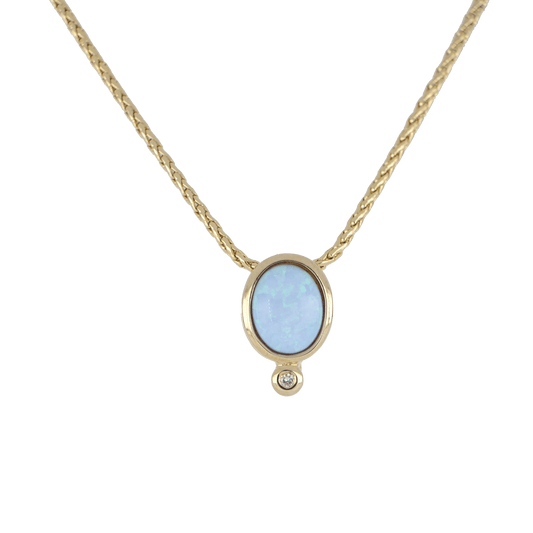 Blue Opal Diamond Pendant K5572 - G6F3 - She Chester