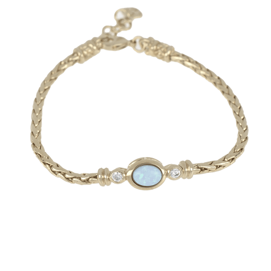 Blue Opal Oval Bracelet B5570 - G6F0 - She Chester