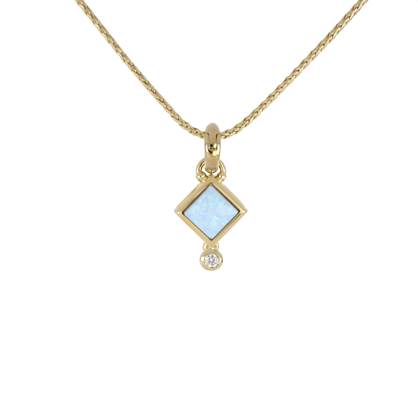 Blue Opal Oval Pendant K5573 - G6F3 - She Chester