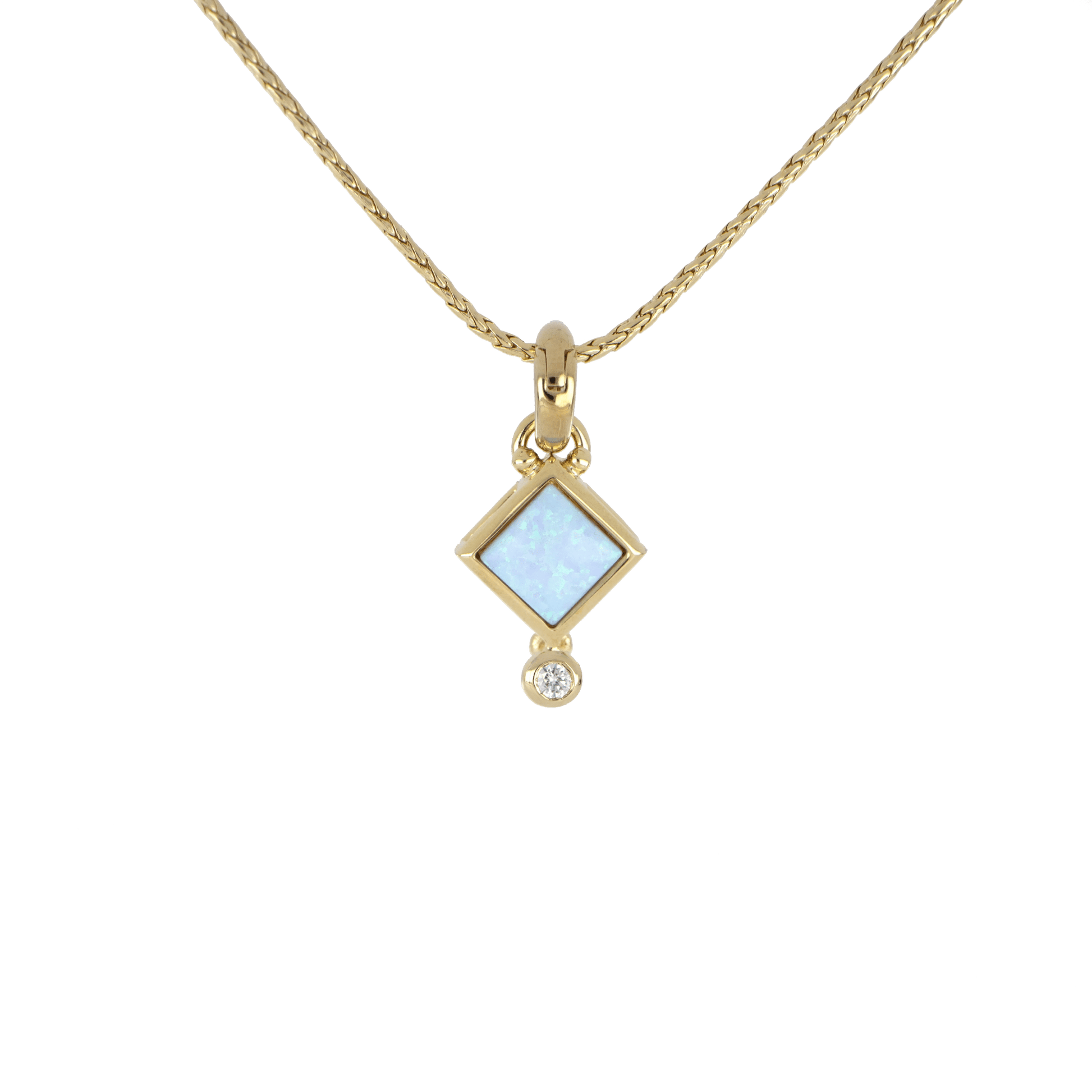 Blue Opal Oval Pendant K5573 - G6F3 - She Chester