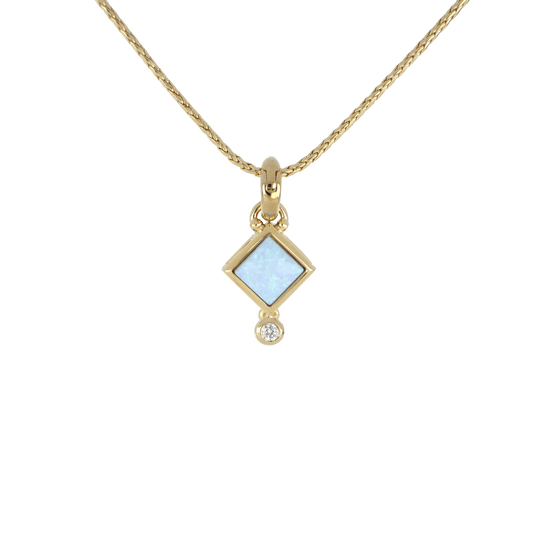 Blue Opal Oval Pendant K5573 - G6F3 - She Chester