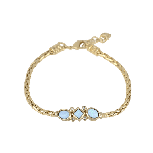 Blue Opal Trio Bracelet b5569 - G6F0 - She Chester