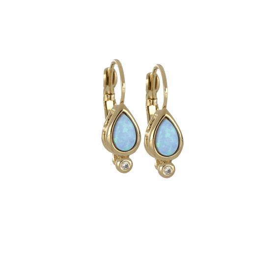 Blue Open Pear French Wire F5561 - G6F0 - She Chester
