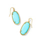 Elle Earrings Gold Lt Blue Magnesite
