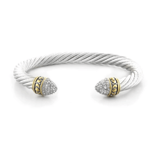 Briolette Pavé Large Wire Cuff Bracelet B2943 - AF00 - She Chester