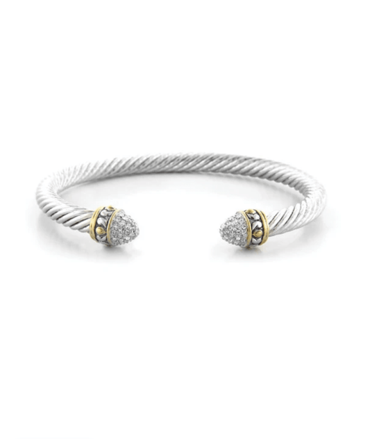 Briolette Pavé Small Wire Cuff Bracelet B2947 - AF00 - She Chester