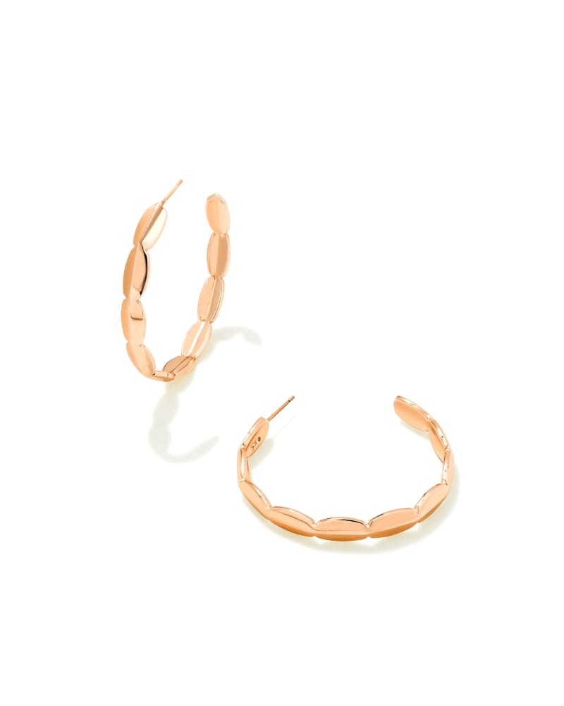 BROOKE HOOP EARRINGS ROSE GOLD METAL - She Chester