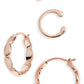 BROOKE HUGGIE & STUD SET ROSE GOLD METAL - She Chester