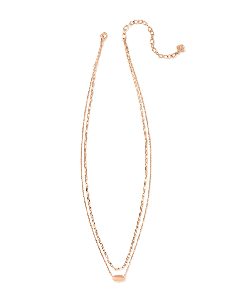 BROOKE MULTI STRAND NECKLACE ROSE GOLD METAL - She Chester