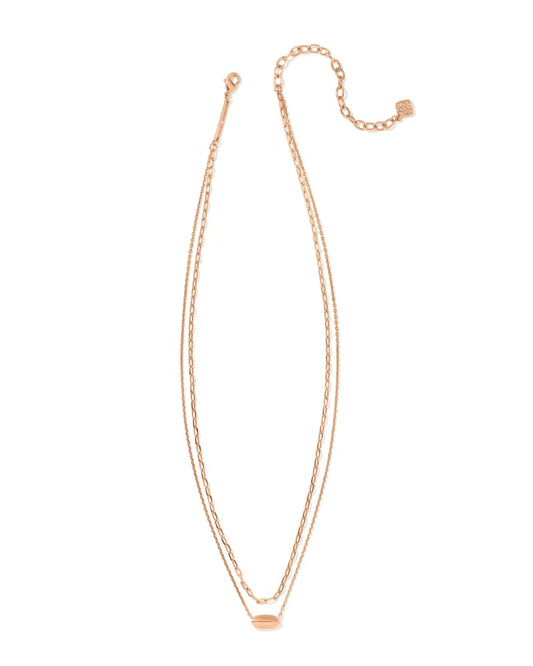 BROOKE MULTI STRAND NECKLACE ROSE GOLD METAL - She Chester