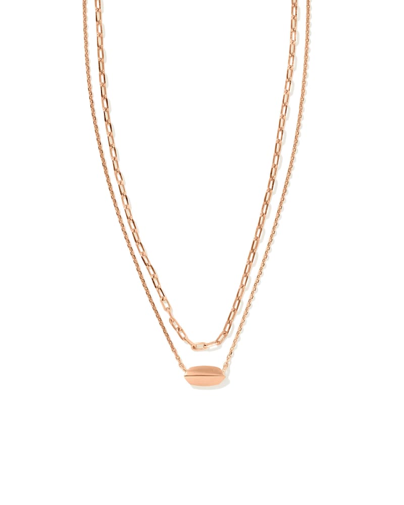 BROOKE MULTI STRAND NECKLACE ROSE GOLD METAL - She Chester