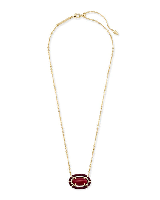 Threaded Elisa Necklace Gold Burgundy Illusion