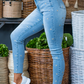 Hi Rise Light Wash Star Skinny