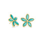 Kyla Flower Stud Earring Gold Teal MOP