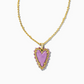 Beaded Ansley Gold Lilac Phosphate Heart Necklace