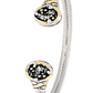 Carvão Oval Lava End Cuff Bracelet