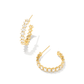 CAILIN CRYSTAL HOOP EARRINGS GOLD METAL WHITE CZ - She Chester