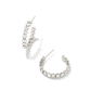 CAILIN CRYSTAL HOOP EARRINGS RHODIUM METAL WHITE CZ - She Chester