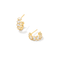 CAILIN CRYSTAL HUGGIE EARRINGS GOLD METAL WHITE CZ - She Chester