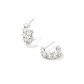 CAILIN CRYSTAL HUGGIE EARRINGS RHODIUM METAL WHITE CZ - She Chester