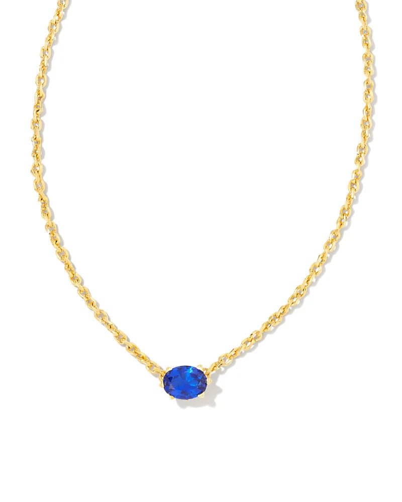 Cailin Pendant Necklace Gold Blue Crystal - She Chester