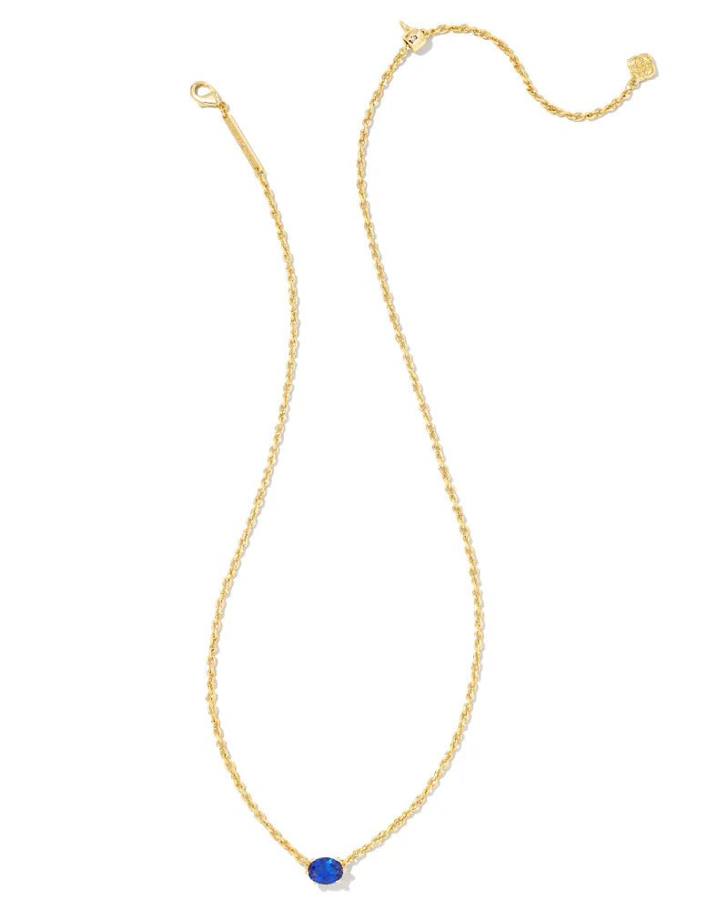 Cailin Pendant Necklace Gold Blue Crystal - She Chester