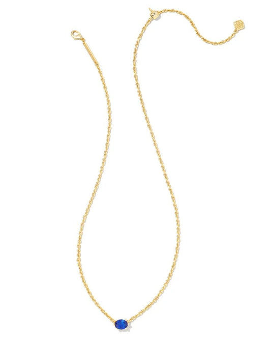 Cailin Pendant Necklace Gold Blue Crystal - She Chester