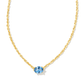 Cailin Pendant Necklace Gold Blue Violet Crystal - She Chester