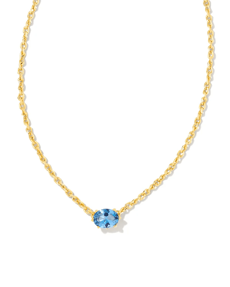 Cailin Pendant Necklace Gold Blue Violet Crystal - She Chester