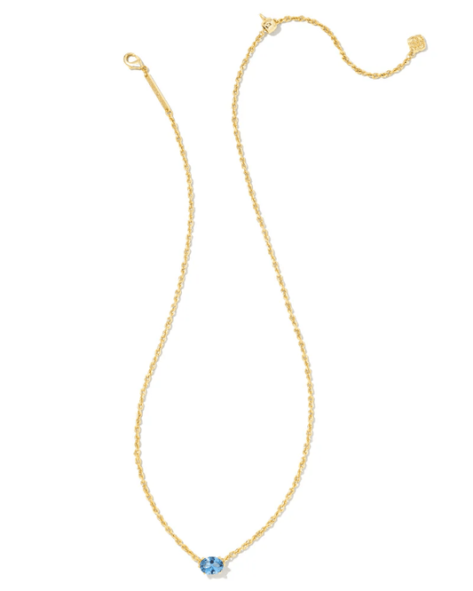 Cailin Pendant Necklace Gold Blue Violet Crystal - She Chester