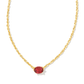 Cailin Pendant Necklace Gold Burgundy Crystal - She Chester