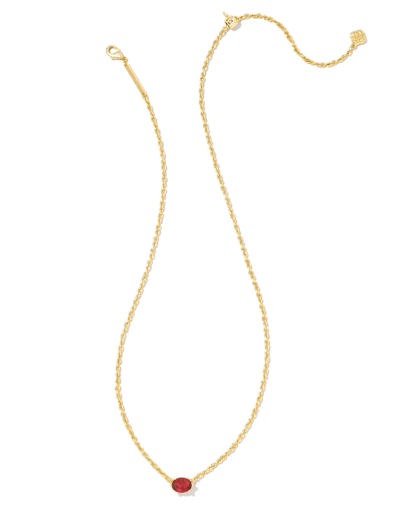 Cailin Pendant Necklace Gold Burgundy Crystal - She Chester