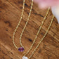 Cailin Pendant Necklace Gold Burgundy Crystal - She Chester