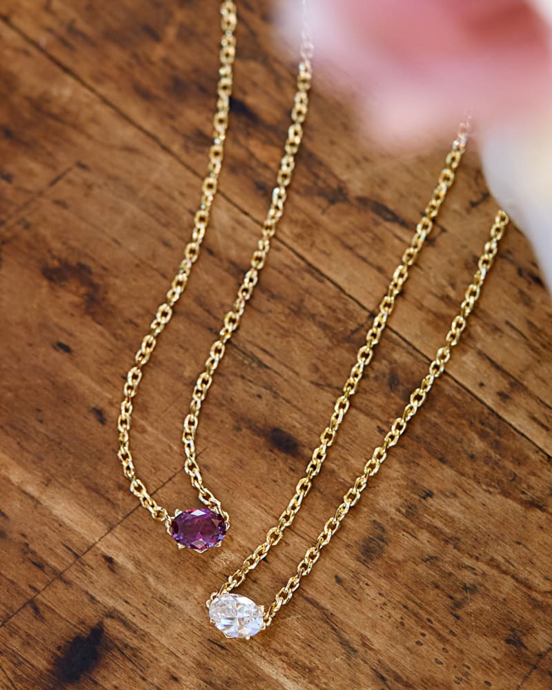 Cailin Pendant Necklace Gold Burgundy Crystal - She Chester
