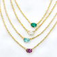 Cailin Pendant Necklace Gold Green Crystal - She Chester