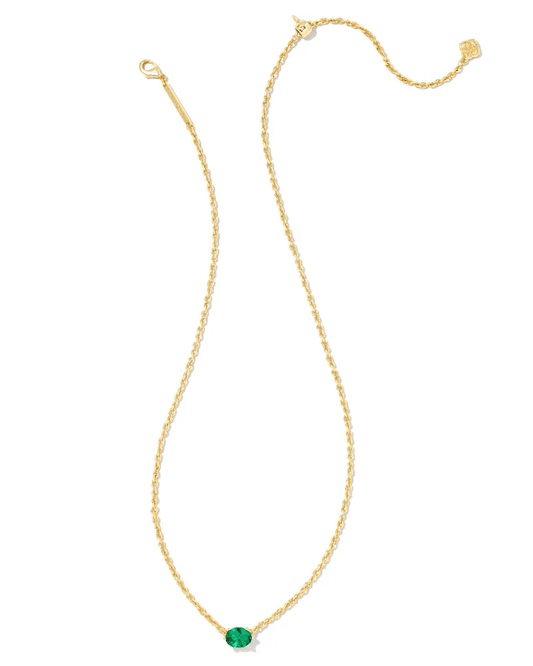 Cailin Pendant Necklace Gold Green Crystal - She Chester