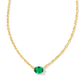 Cailin Pendant Necklace Gold Green Crystal - She Chester