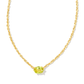 Cailin Pendant Necklace Gold Peridot Crystal - She Chester