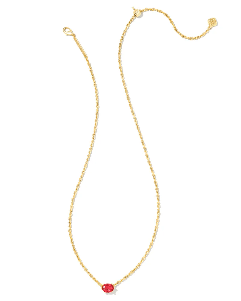 Cailin Pendant Necklace Gold Red Crystal - She Chester