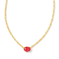 Cailin Pendant Necklace Gold Red Crystal - She Chester