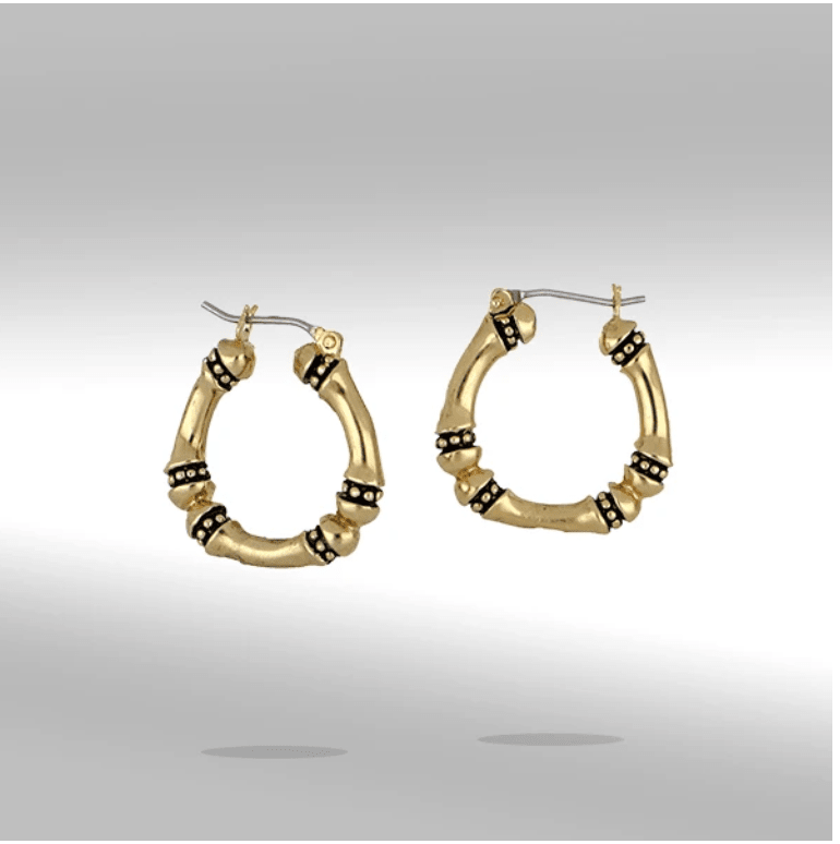 Canias Gold Medium Hoop Earrings G4094 - She Chester